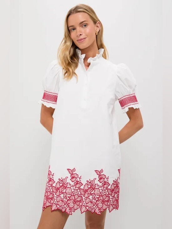 Hyacinth House Dresses & Skirts - HYACINTH HOUSE White & Red Embroidery Eliza Mini Dress small